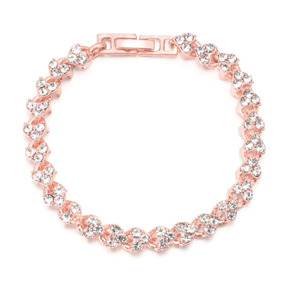Showlu Austria crystal stretch bracelet for women, shiny cuff bangle with sparkling crystals and elegant charm design.