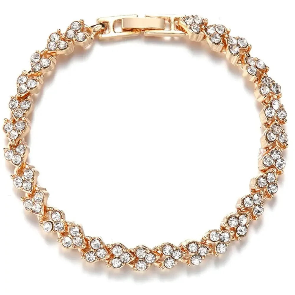 Shiny Austria crystal stretch bracelet for women, featuring a elegant cuff bangle design with sparkling crystals and charm details.