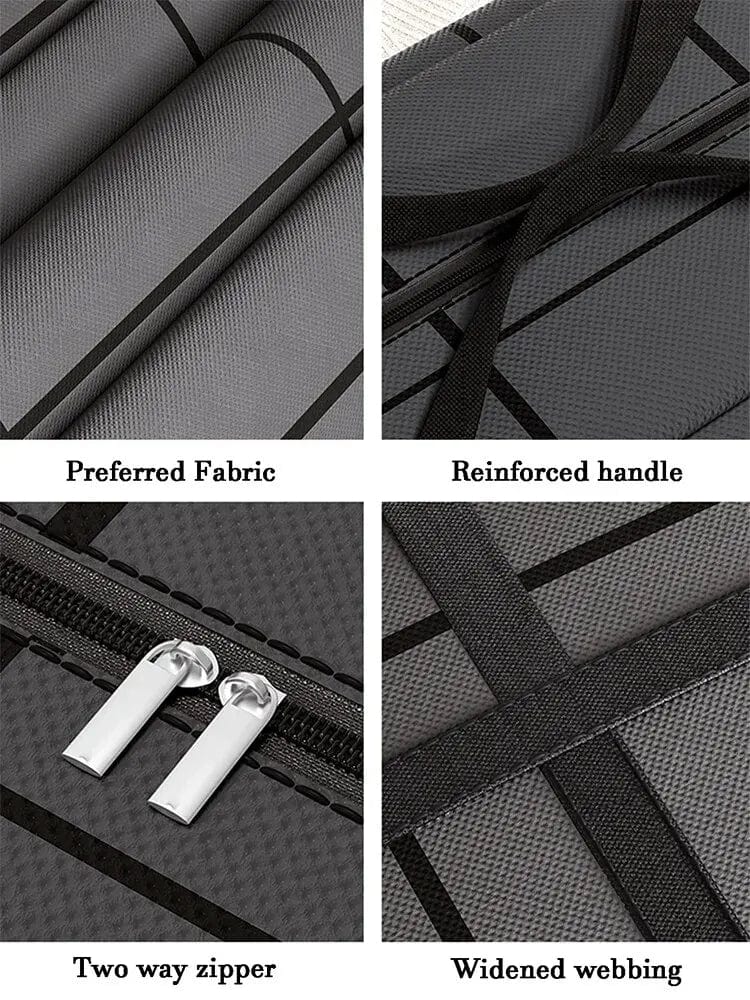 Large black Oxford cloth storage bag with heavy-duty zipper, dustproof and moisture-proof, ideal for organizing clothes and household items.