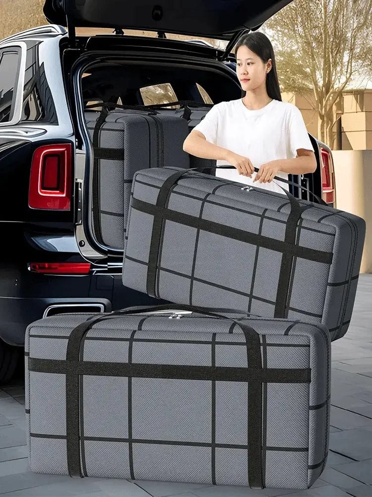 Large black Oxford cloth storage bag with heavy-duty zipper, dustproof and moisture-proof, ideal for heavy-duty organization.