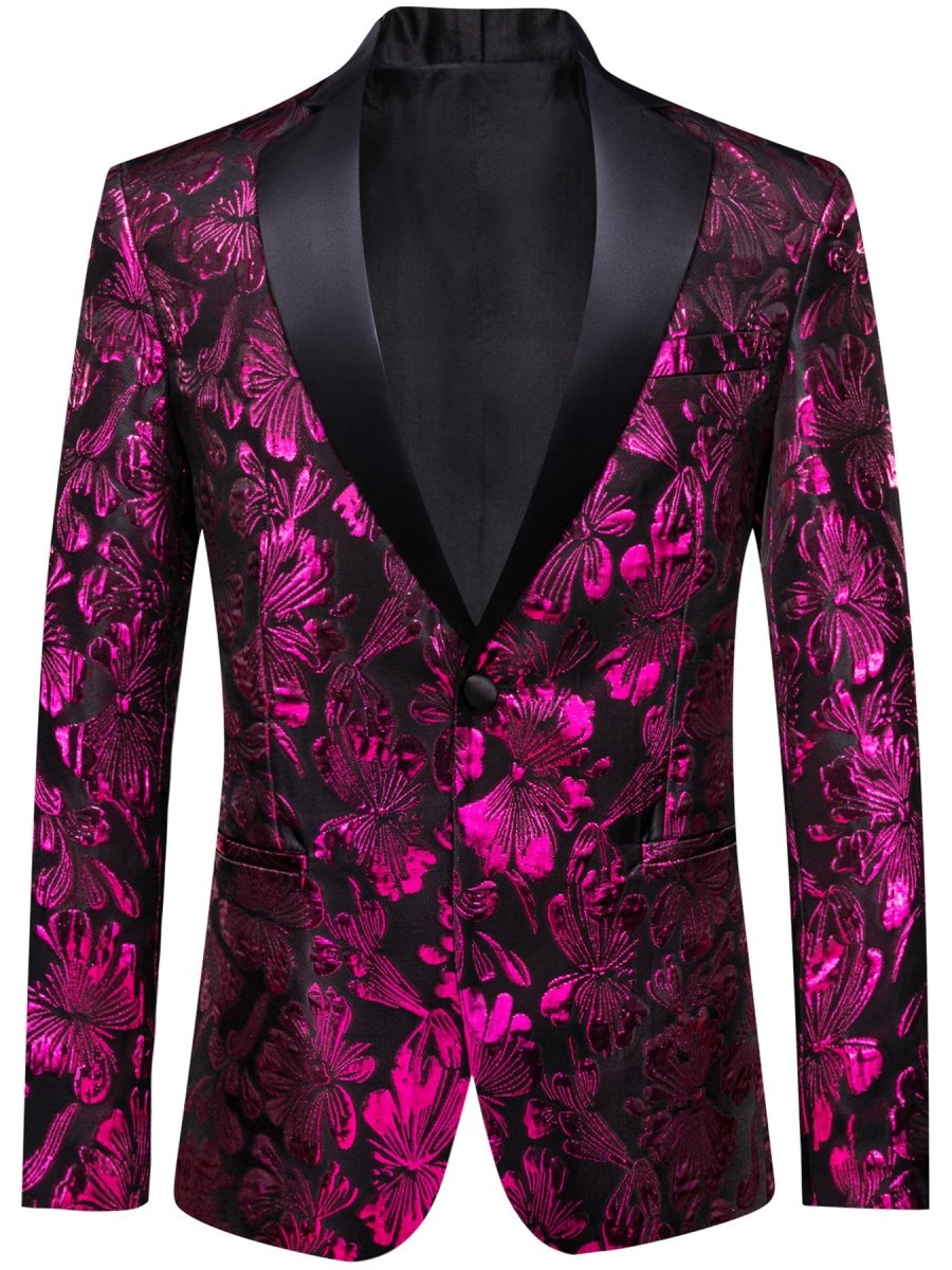 Men's motif cachemire suit jacket by SHOWLU FASHION with lapel collar, pocket details, regular fit, and slight stretch fabric.