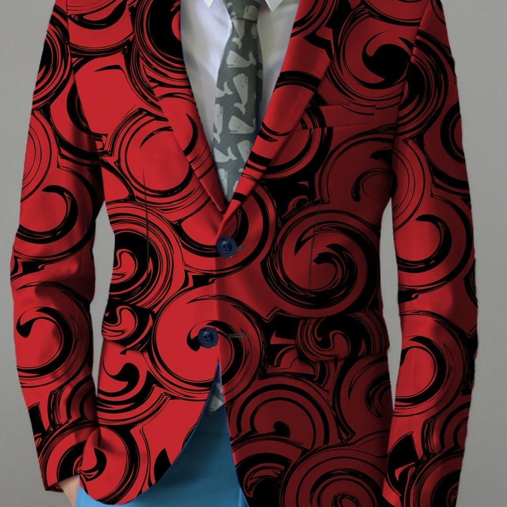 Men's casual blazer by SHOWLU FASHION STORE, polyester woven blazer with lapel collar, button details, and versatile print for daily wear.