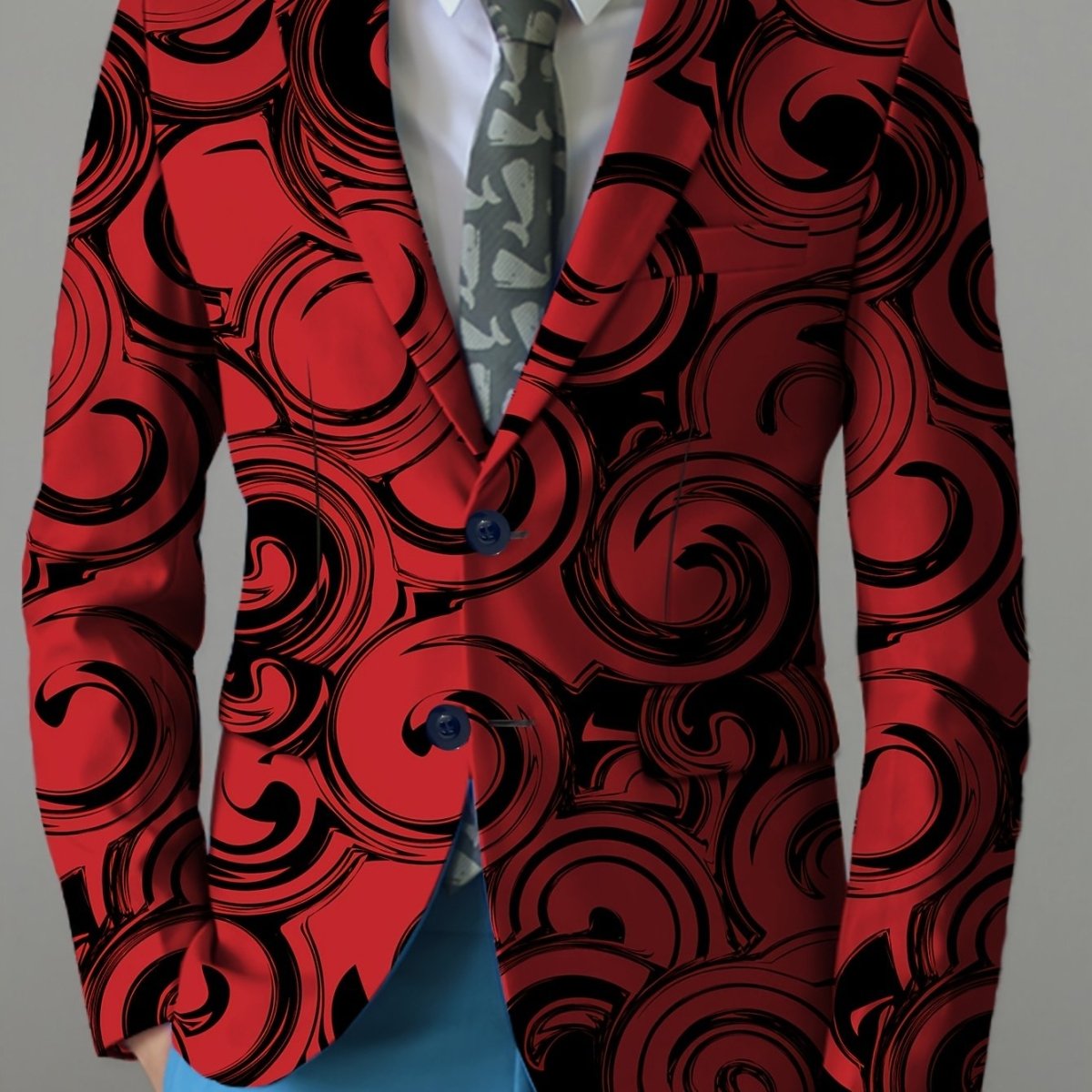 Men's casual blazer by SHOWLU FASHION STORE, polyester woven blazer with lapel collar, button details, and versatile print for daily wear.