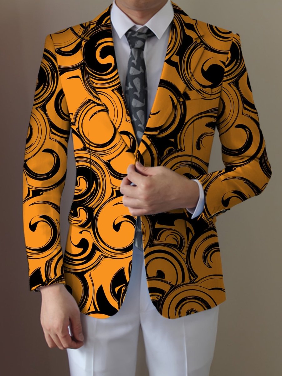 Men's casual blazer by SHOWLU FASHION STORE, regular fit polyester woven jacket with lapel collar and button detail, versatile for daily wear.