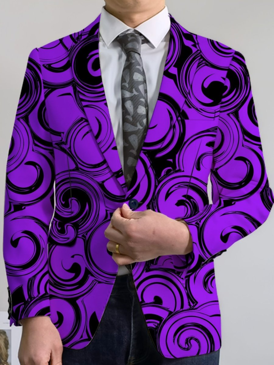 Men's casual blazer from SHOWLU FASHION STORE, polyester woven jacket with lapel collar, button detail, and versatile print for daily wear.