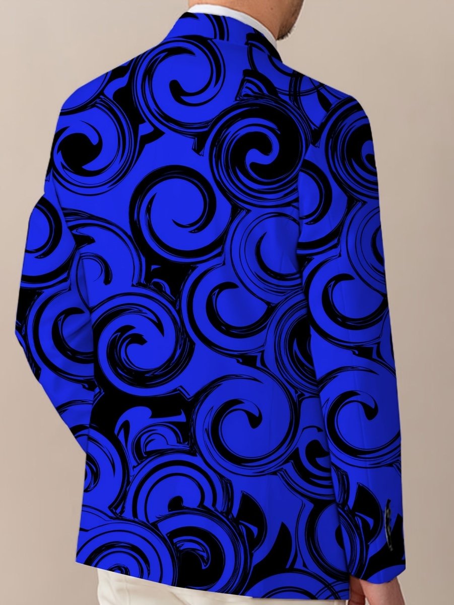 Men's casual blazer by SHOWLU FASHION STORE, regular fit polyester woven jacket with lapel collar, button detail, and versatile print pattern.