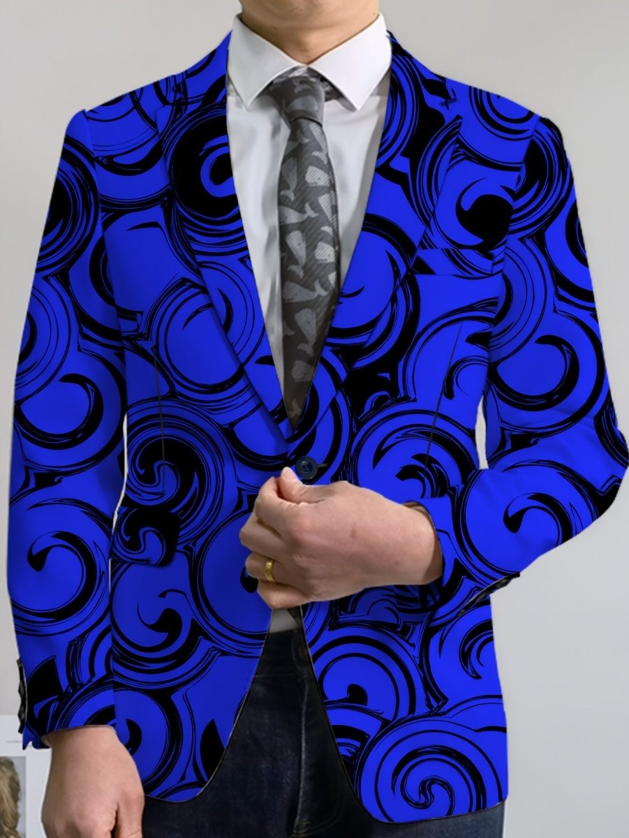 Casual men's blazer by SHOWLU FASHION STORE, regular fit polyester woven jacket with lapel collar and button detail for daily wear.