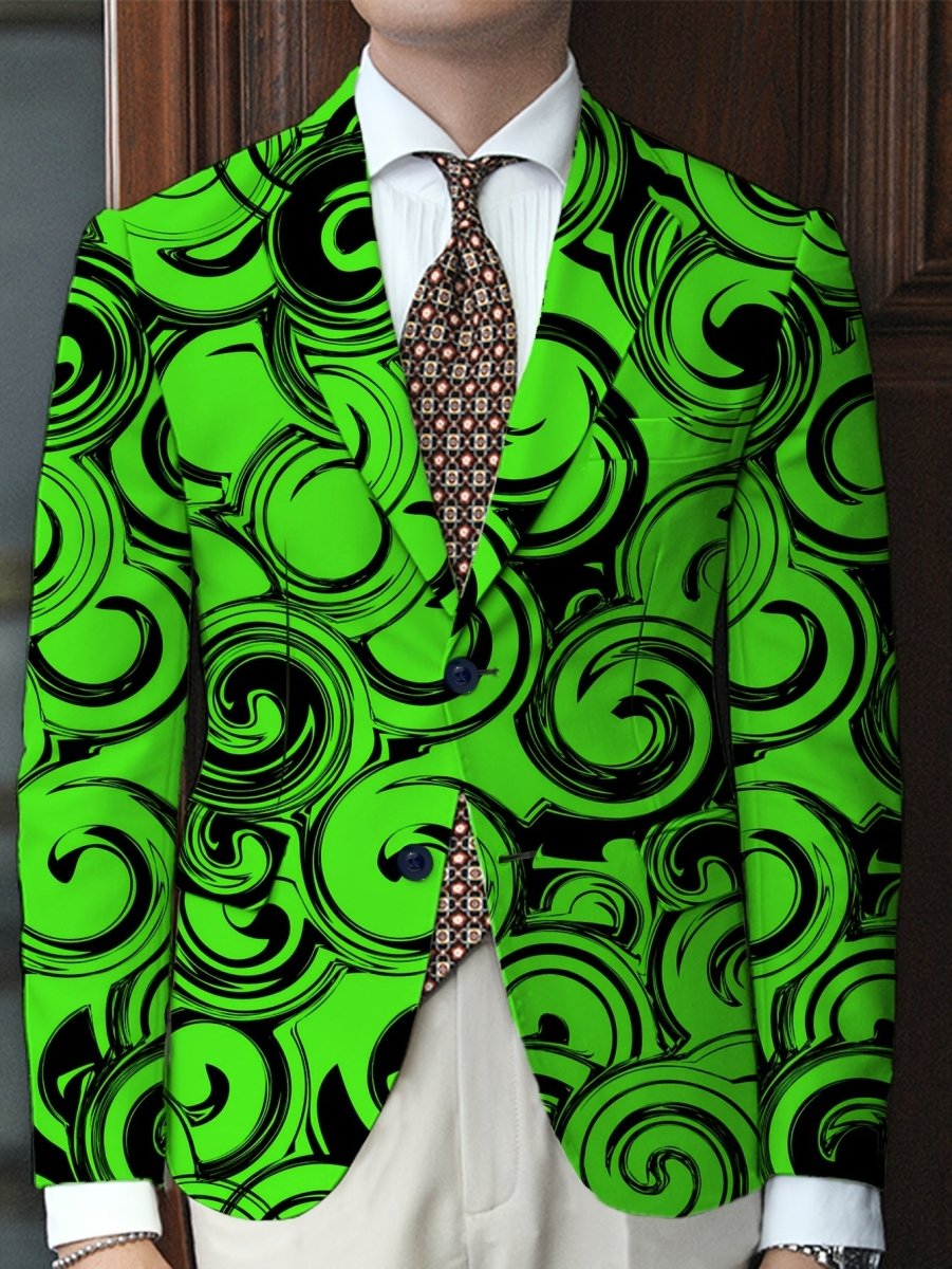 Men's casual blazer by SHOWLU FASHION STORE, regular fit polyester woven jacket with lapel collar and button detail.
