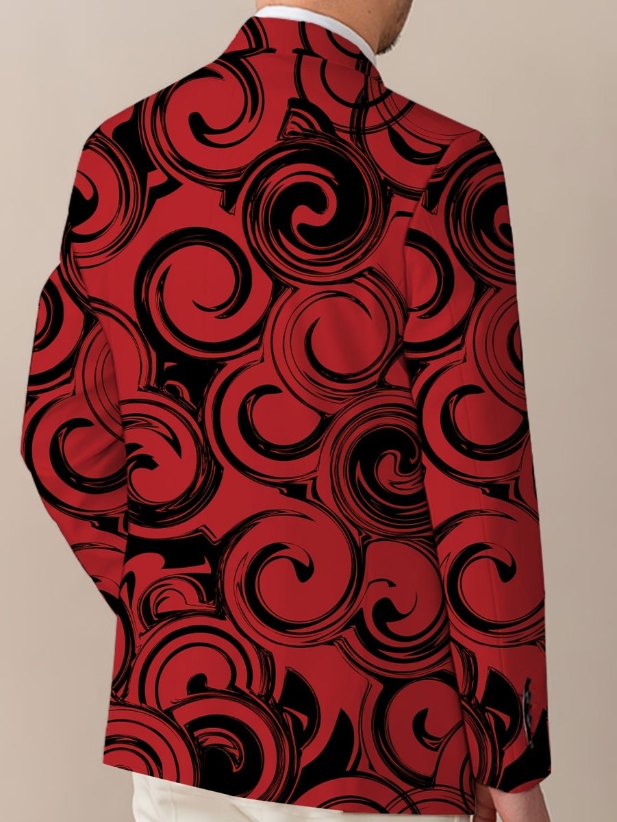 SHOWLU Men's casual polyester blazer with lapel collar, button detail, all-season fit, woven fabric, and versatile daily wear style.
