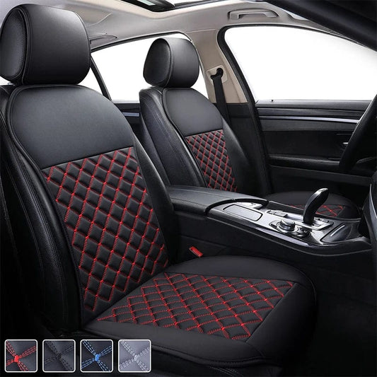 1PC Pu Leather Quilted Car Cushion Fashion Luxury Men's Women's Car Seat Cover All Season Universal Auto Interior Accessories - SHOWLU FASHION STORE