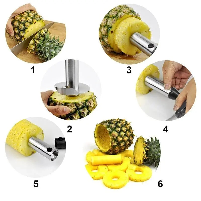 Showlu stainless steel pineapple slicer and peeler kitchen tool for effortless fruit preparation and kitchen convenience