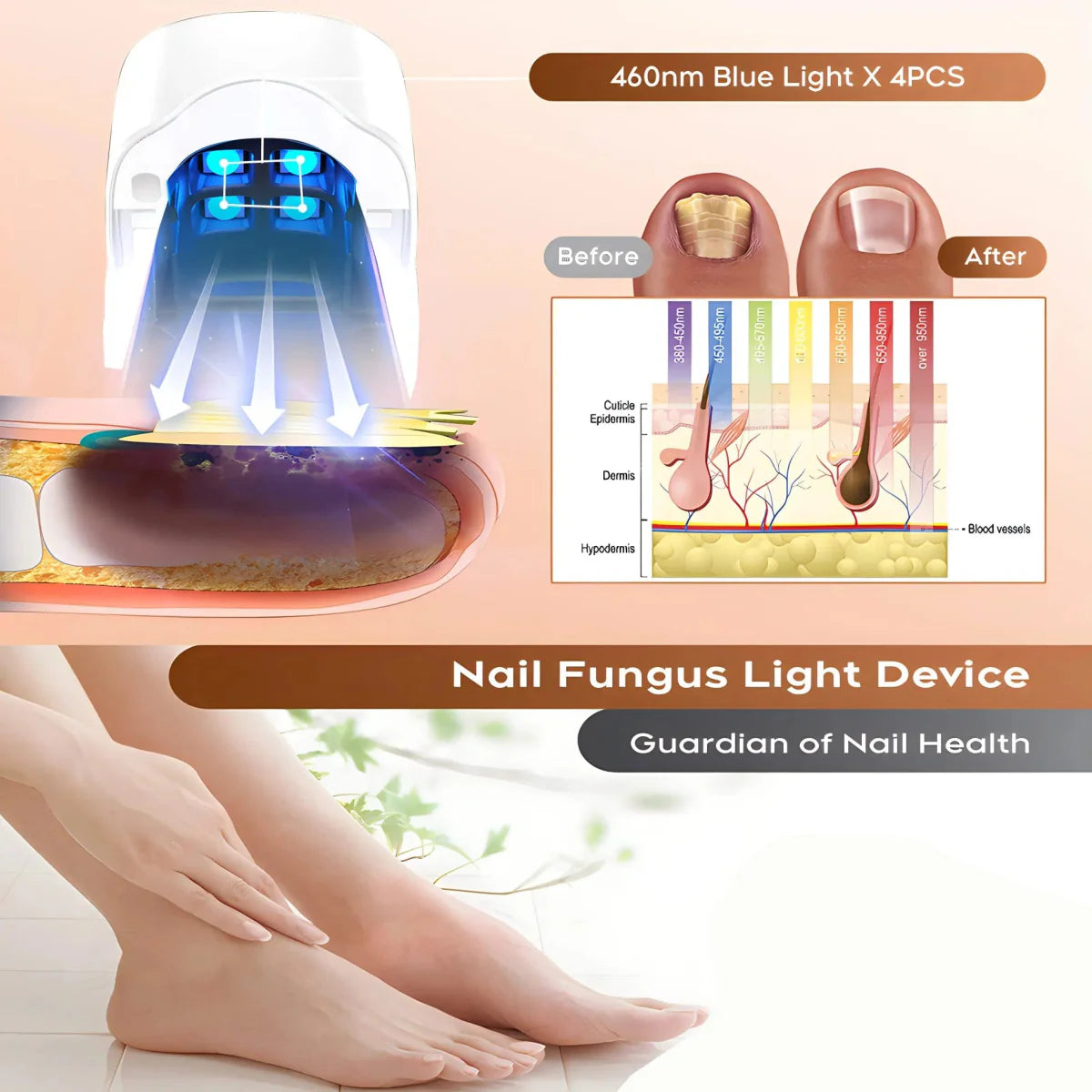 Rechargeable SHOWLU FASHION STORE nail fungus laser device for damaged, thick, and discolored nails, with a compact design.