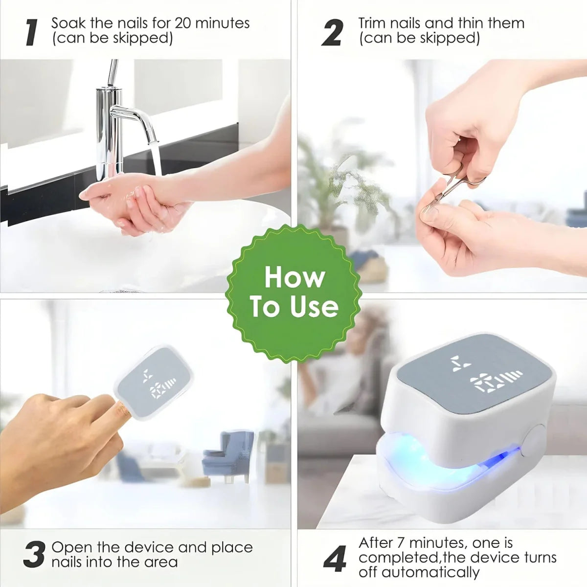 SHOWLU FASHION STORE rechargeable laser nail fungus device for cleaning and repairing damaged, thick, discolored nails.