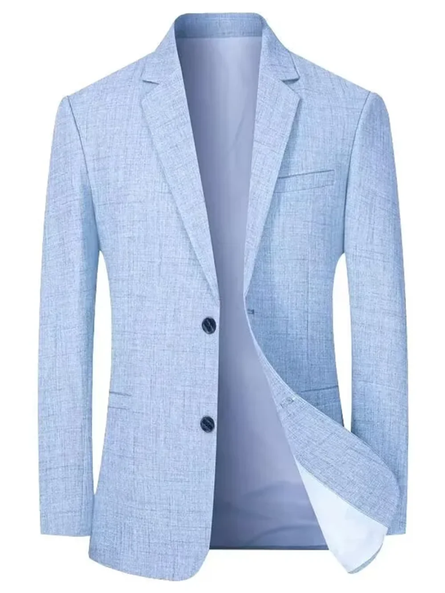 1Pieces Beige/Blue Men Suit Linen Blazers Jackets Business Casual Suit Designer Coats New Spring Summer Formal Wear - SHOWLU FASHION STORE