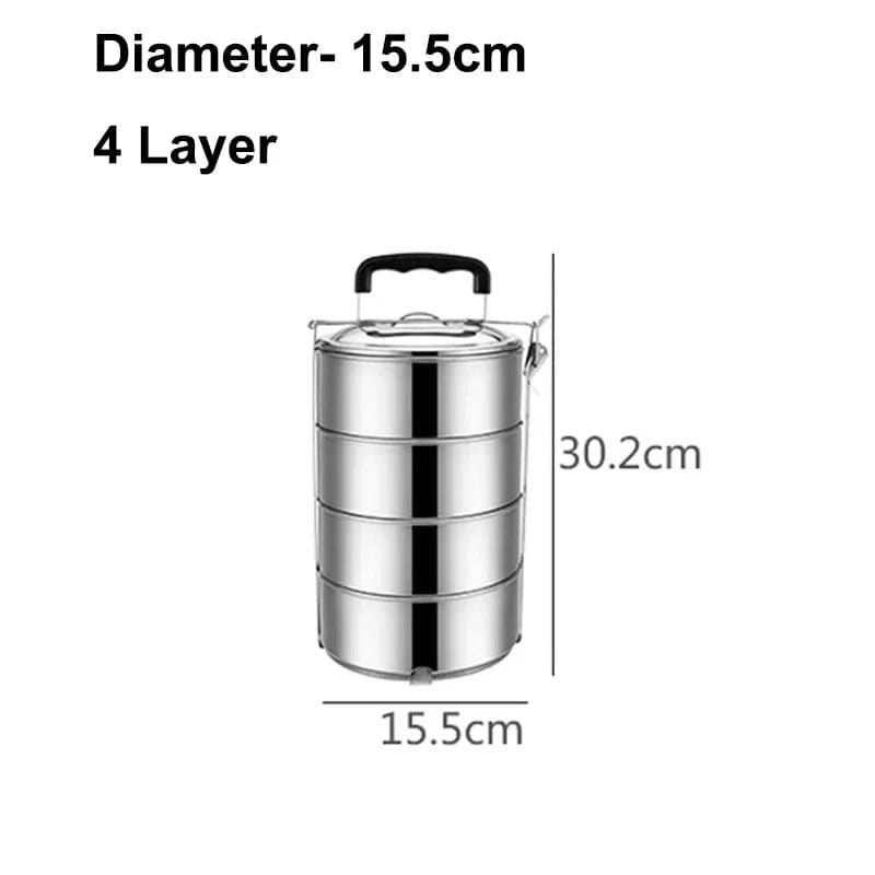 2 3 4 5 Layer Large Adult Portable Picnic Food Container Stainless Steel Lunch Box School Office Japanese Style Bento Box Metal - SHOWLU FASHION STORE