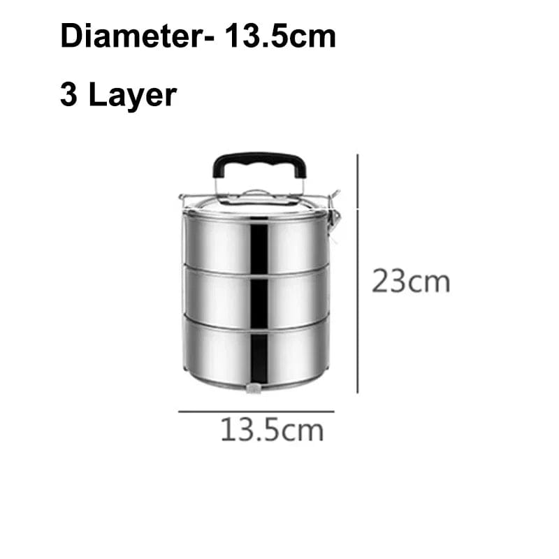 2 3 4 5 Layer Large Adult Portable Picnic Food Container Stainless Steel Lunch Box School Office Japanese Style Bento Box Metal - SHOWLU FASHION STORE