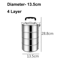 2 3 4 5 Layer Large Adult Portable Picnic Food Container Stainless Steel Lunch Box School Office Japanese Style Bento Box Metal - SHOWLU FASHION STORE