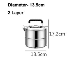 2 3 4 5 Layer Large Adult Portable Picnic Food Container Stainless Steel Lunch Box School Office Japanese Style Bento Box Metal - SHOWLU FASHION STORE