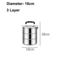 2 3 4 5 Layer Large Adult Portable Picnic Food Container Stainless Steel Lunch Box School Office Japanese Style Bento Box Metal - SHOWLU FASHION STORE