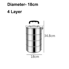 2 3 4 5 Layer Large Adult Portable Picnic Food Container Stainless Steel Lunch Box School Office Japanese Style Bento Box Metal - SHOWLU FASHION STORE