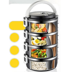 2 3 4 Layer Stainless Steel Food Storage Container Picnic Portable Black Bento Box Japanese Leakproof Lunch Box For Kids Office - SHOWLU FASHION STORE