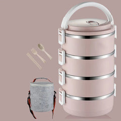 2 3 4 Layer Stainless Steel Food Storage Container Picnic Portable Black Bento Box Japanese Leakproof Lunch Box For Kids Office - SHOWLU FASHION STORE