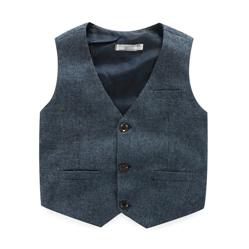 Baby boys' 3-piece suit with vest, shirt, and pants, perfect for weddings or special occasions, by Showlu Fashion Store.