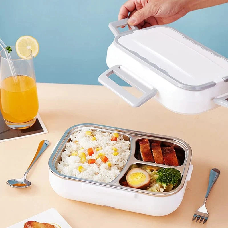 Showlu 2-in-1 electric lunch box with 1.5L capacity, portable food warmer for car and home use.