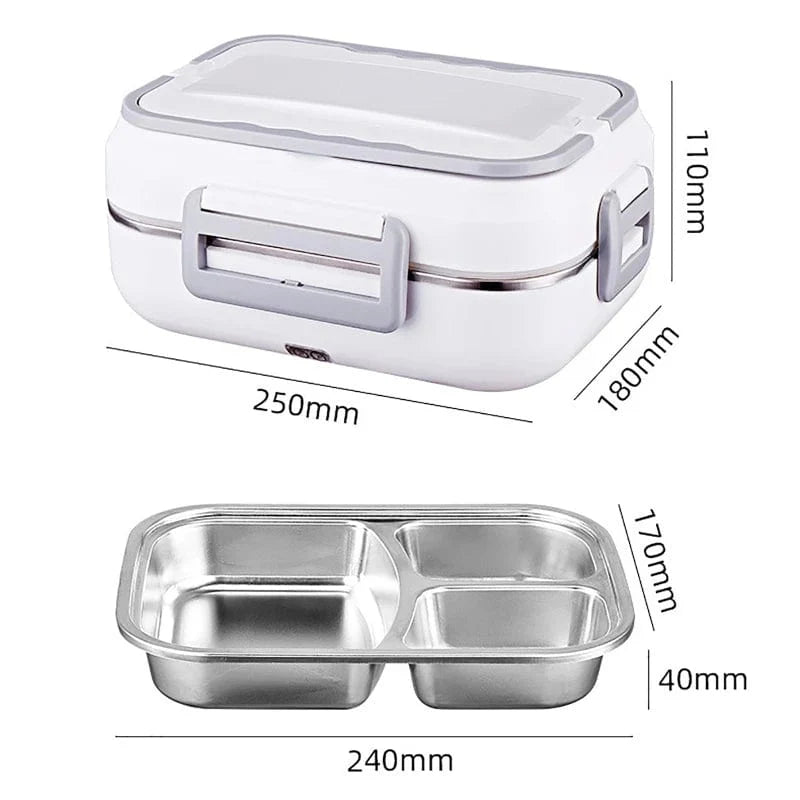 Showlu 2-in-1 electric lunch box with 1.5L capacity, portable food warmer for car and home use.