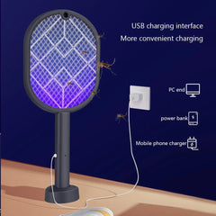 2 - in - 1 Electric Mosquito Swatter Mosquito Killer USB Rechargeable Angle Adjustable Electric Bug Zapper Fly Bat Insect Swatter - SHOWLU FASHION STORE