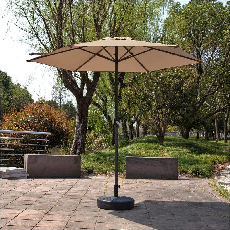 Showlu 2.5M outdoor rain-proof sunshade umbrella in coffee color, ideal for garden, terrace, and balcony outdoor shading.