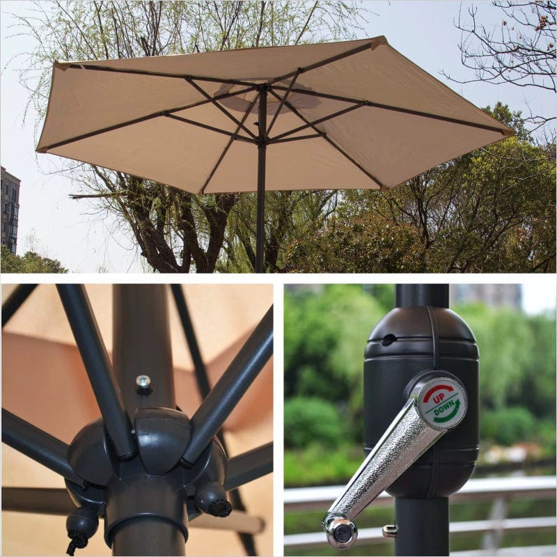 Showlu 2.5M outdoor rain-proof sunshade umbrella with straight design, ideal for garden, terrace, and balcony outdoor shading.