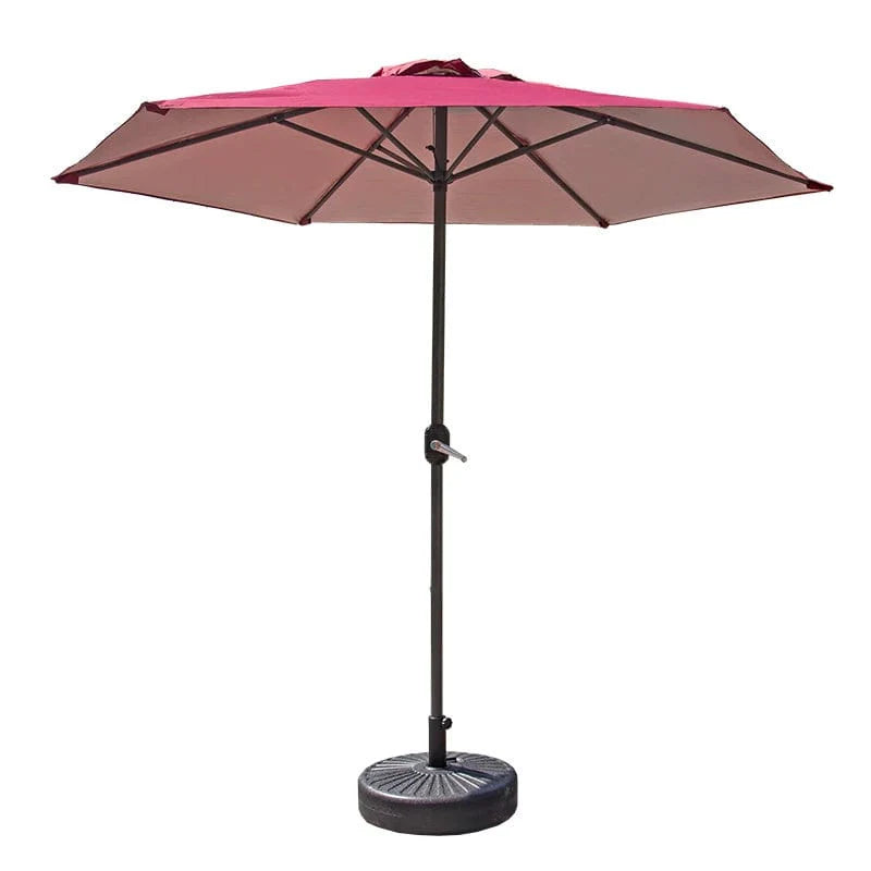 Showlu 2.5M rain-proof outdoor sunshade umbrella for garden and terrace, straight design with coffee-colored canopy.