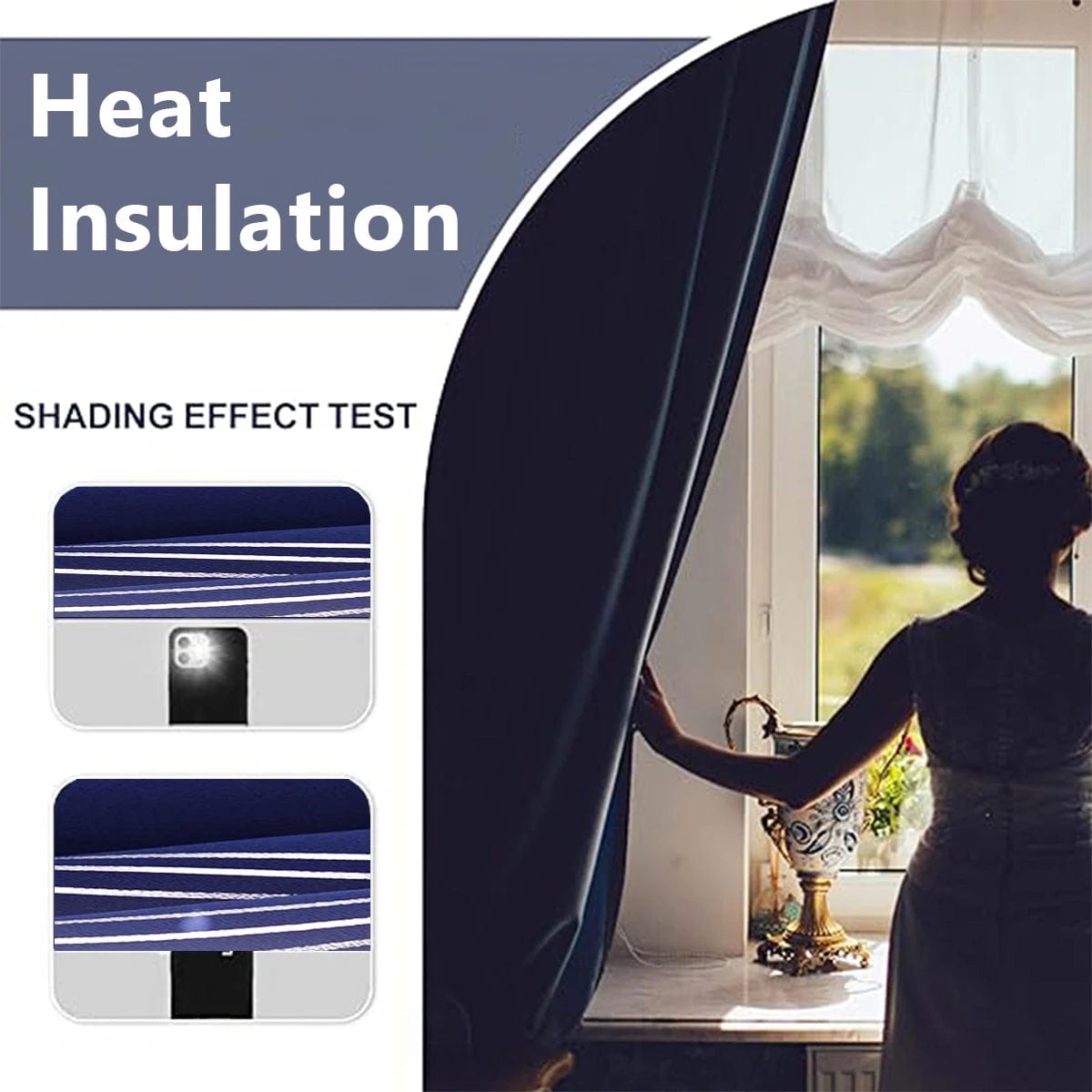 2 PCS Grommet Top Curtains, Silver Wavy Stripe Pattern Curtains, Indoor Sun Shading, Heat Insulation, Bedroom/Home Decoration - SHOWLU FASHION STORE