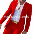 Beige men's slim fit wedding suit with matching blazer and pants, cotton tuxedo for grooms and groomsmen, stylish and modern.