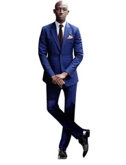 2 Pieces Royal Blue Suits for Men Slim Fit Groom Tuxedo Wedding Suits Best Man Groomsmen Formal Party Suit Male Trajes De Hombre - SHOWLU FASHION STORE