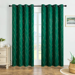 2 pieces vertical stripes patterned hot silver crafted blackout curtains, blocking out the sun, suitable for bedroom living room - SHOWLU FASHION STORE