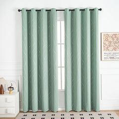 2 pieces vertical stripes patterned hot silver crafted blackout curtains, blocking out the sun, suitable for bedroom living room - SHOWLU FASHION STORE