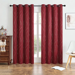 2 pieces vertical stripes patterned hot silver crafted blackout curtains, blocking out the sun, suitable for bedroom living room - SHOWLU FASHION STORE