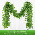 Artificial ivy leaf garland by Showlu Fashion Store, 2.1 meters long with lush green silk leaves for home or wedding décor.