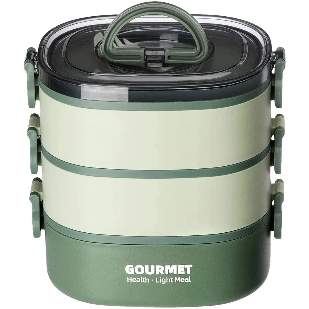 Willstar 2000ml Bento Lunch Box by SHOWLU FASHION STORE, 3-layer leakproof food container, microwaveable, ideal for kids, students, and travel.