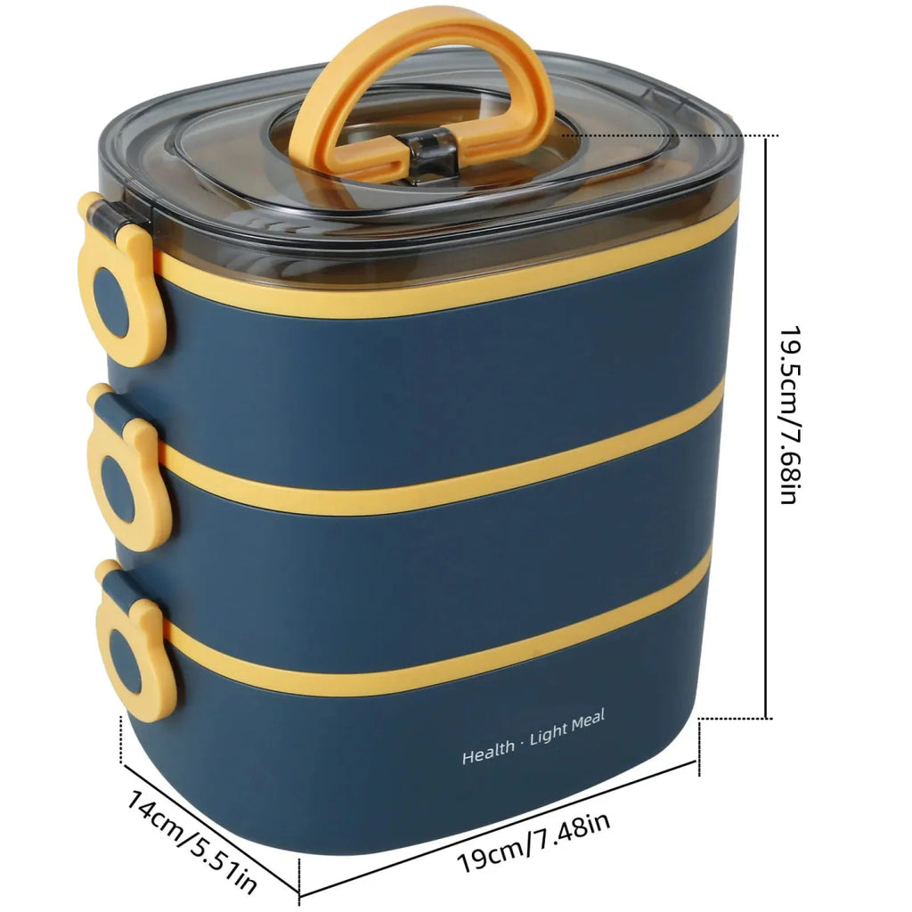 Willstar 2000ML Bento Lunch Box by SHOWLU FASHION STORE, 3-layer leakproof food container for children, school, and travel.