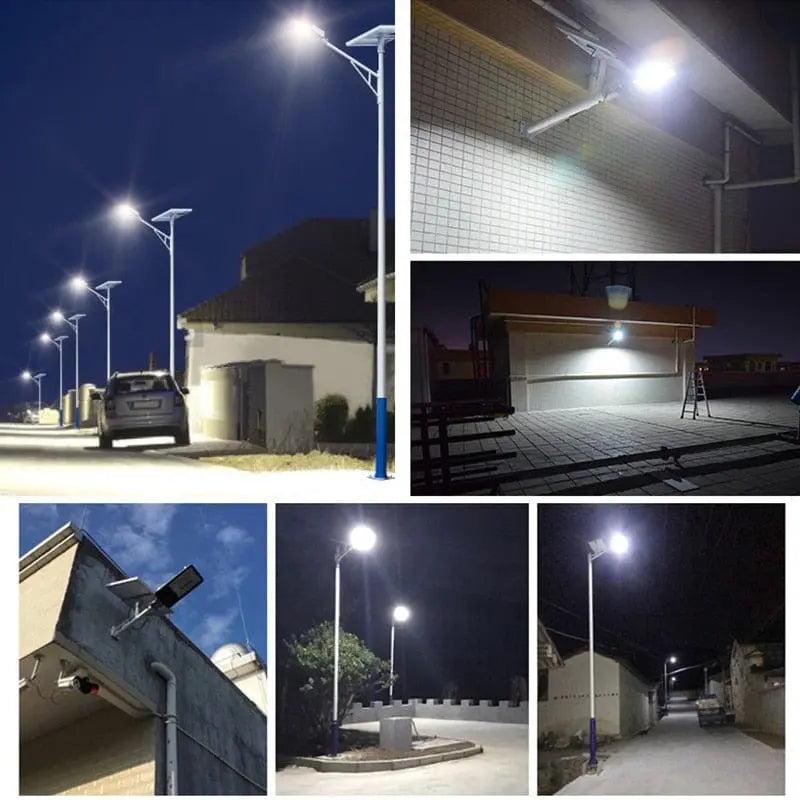 200W waterproof solar street light by Showlu Fashion, featuring aluminum construction and bright LED flood lighting for outdoor security.
