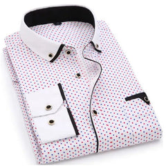 2019 Men Fashion Casual Long Sleeved Printed shirt Slim Fit Male Social Business Dress Shirt Brand Men Clothing Soft Comfortable - SHOWLU FASHION STORE