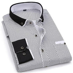 2019 Men Fashion Casual Long Sleeved Printed shirt Slim Fit Male Social Business Dress Shirt Brand Men Clothing Soft Comfortable - SHOWLU FASHION STORE