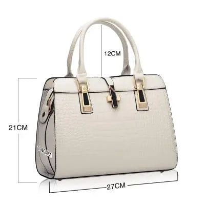 Showlu Fashion Store White 2020 Fashion crocodile ladies shoulder bags vintage PU purse Korea hand bag women leather handbags