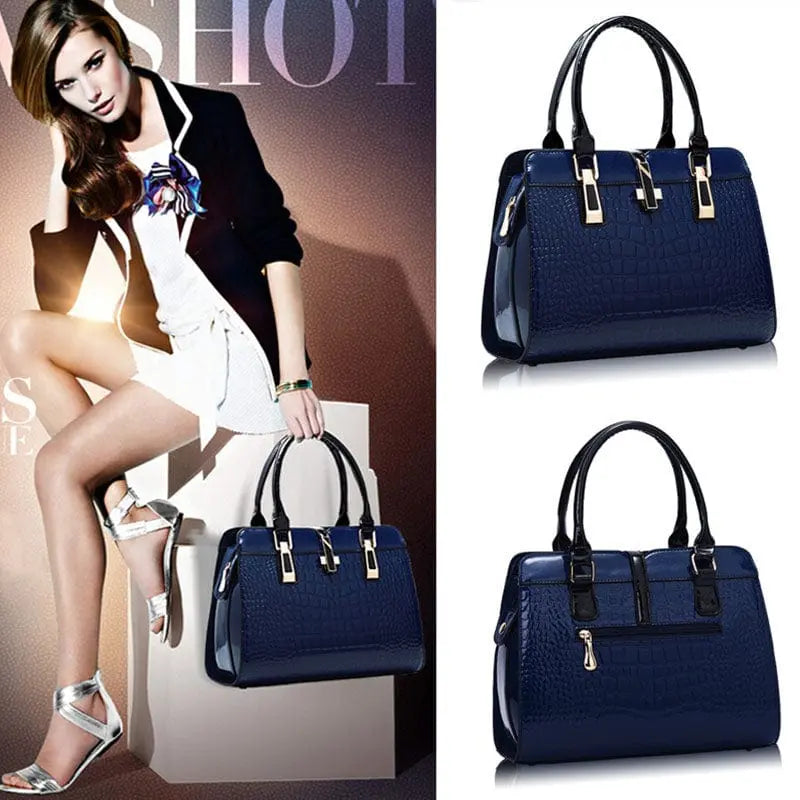 Showlu crocodile pattern women's shoulder bag in vintage PU leather, featuring a stylish and elegant leather purse design.