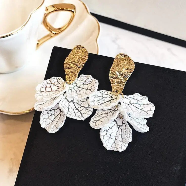 Showlu Korean geometric triangle tassel dangle earrings for women with long statement design and drop style, fashion jewelry.