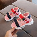 Unisex toddler gladiator sandals in soft leather with non-slip soles, ideal for boys and girls, summer beach shoes.