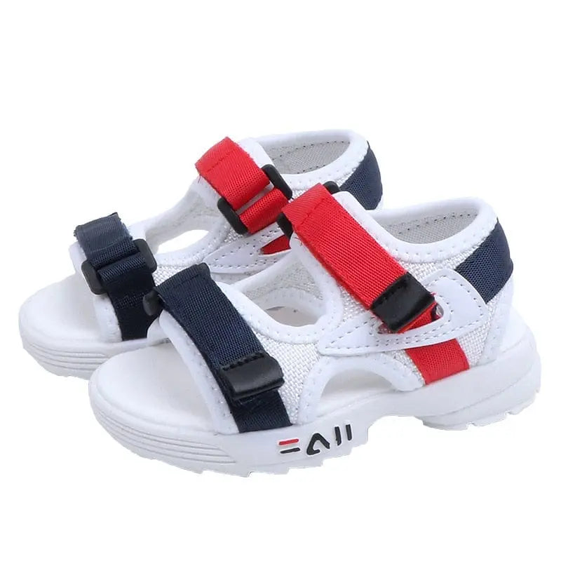 Unisex toddler gladiator sandals with soft leather, non-slip soles, suitable for boys and girls, summer beach and casual wear.